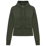 Sudadera ecorresponsable con cremallera y capucha French Terry mujer