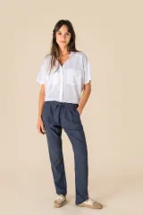 Pantalón ecorresponsable efecto lavado de Lyocell mujer