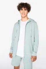 Sudadera ecorresponsable con cremallera y capucha French Terry unisex