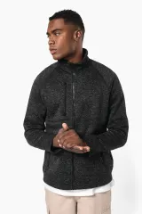 Chaqueta jaspeada con cremallera hombre