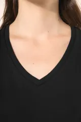 Camiseta Supima® cuello de pico manga corta mujer