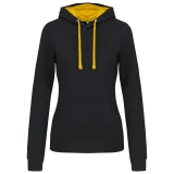 Sudadera capucha contrastada mujer