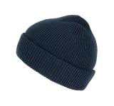 Gorro de punto canalé con doble dobladillo