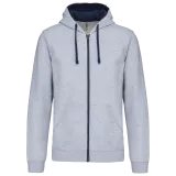 Sudadera capucha y cremallera contrastada