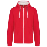 Sudadera capucha y cremallera contrastada