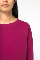 Sudadera ecorresponsable de cuello redondo oversize crop mujer