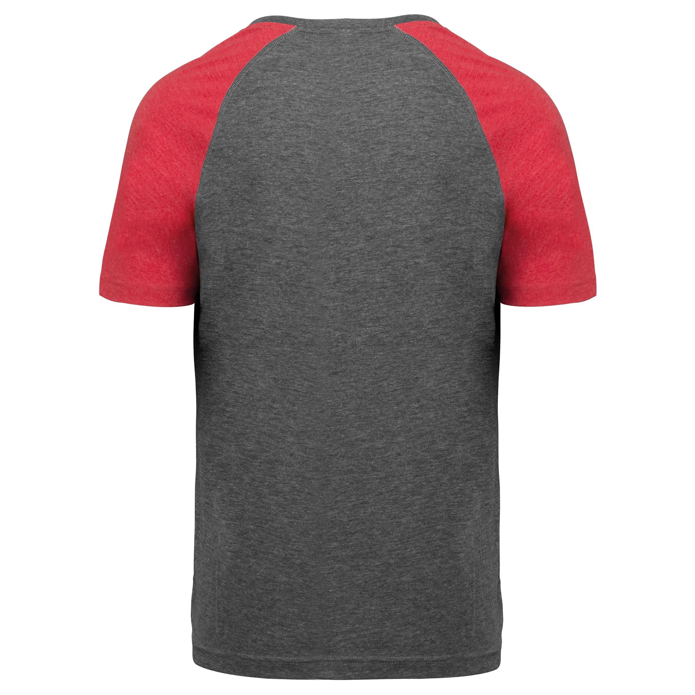 Camiseta bicolor triblend de deporte manga corta adulto