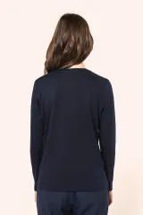 Camiseta Supima® cuello redondo manga larga mujer