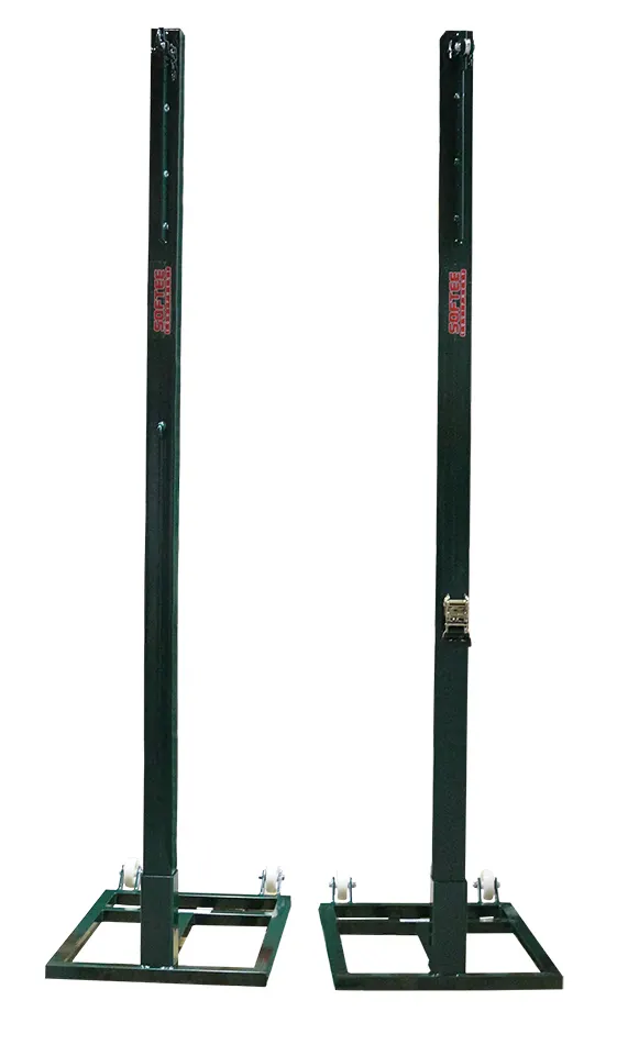 JUEGO POSTES VOLEIBOL METÁLICOS CUADRADOS 80X80MM TRASLADABLES