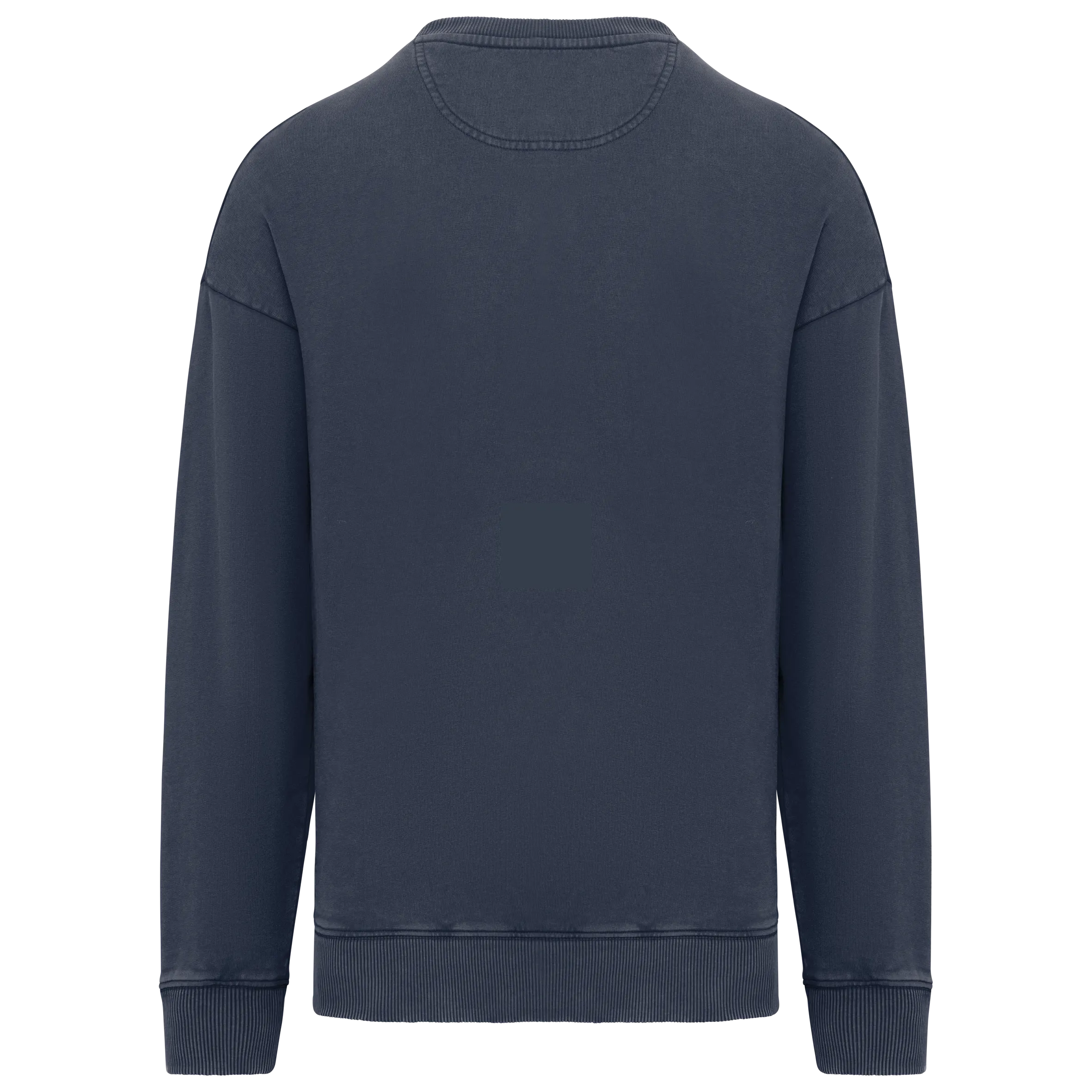 Sudadera ecorresponsable de cuello redondo efecto lavado oversize unisex