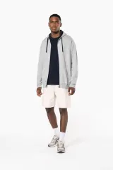 Sudadera capucha y cremallera contrastada