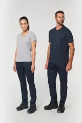 Camiseta ecorresponsable antibacteriana cuello de pico mujer