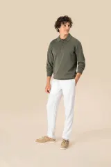 Pantalón efecto lavado de lino hombre