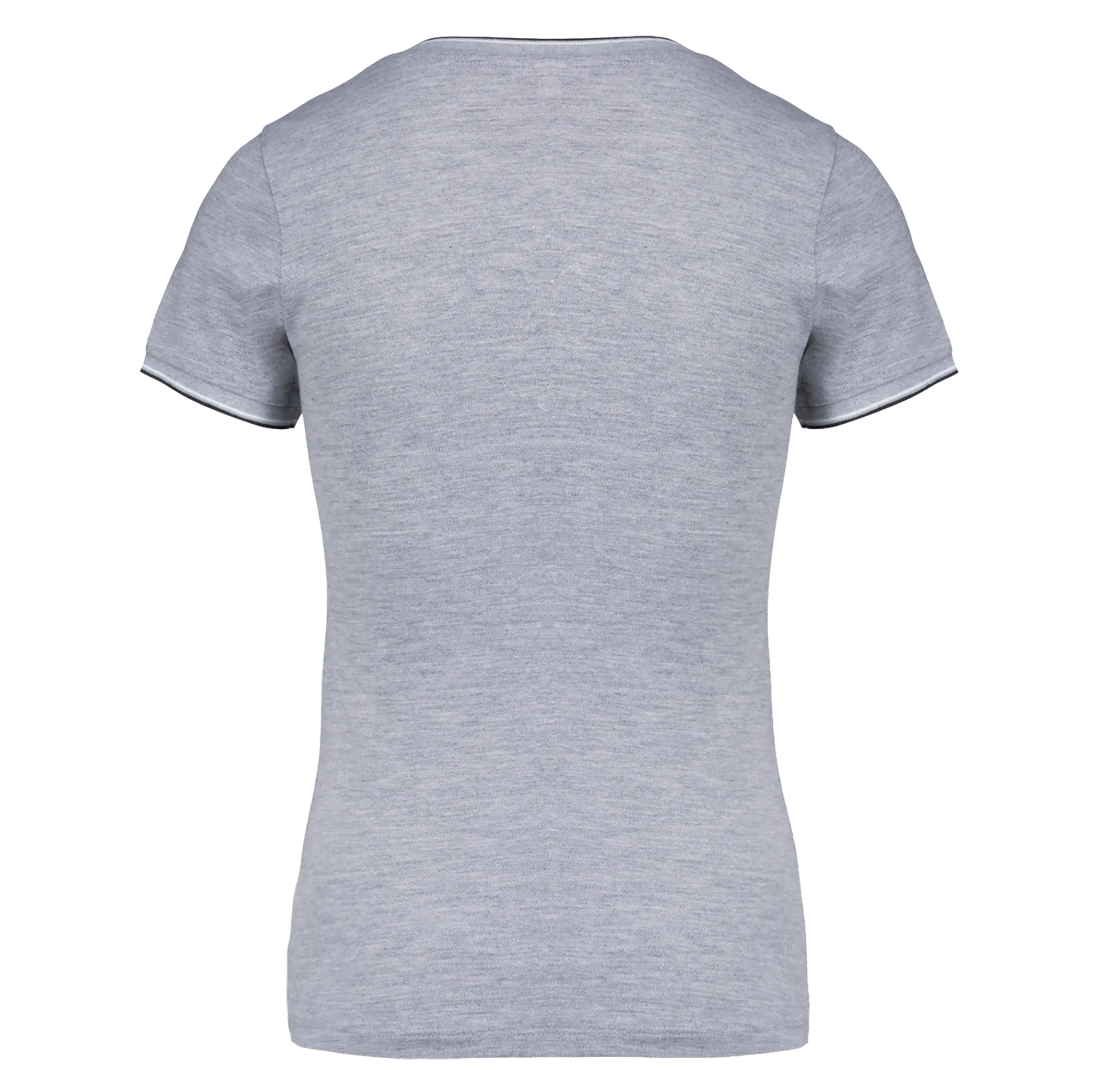 Camiseta de punto piqué con cuello de pico mujer