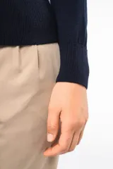 Jersey lana merina cuello vuelto mujer
