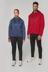 Chaqueta jaspeada con capucha mujer