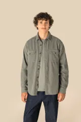 Sobrecamisa ecorresponsable efecto lavado de pana hombre