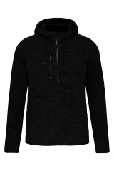 Chaqueta jaspeada con capucha mujer