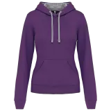 Sudadera capucha contrastada mujer