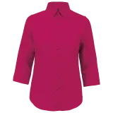 Camisa popelina de polialgodón manga 3/4 de fácil cuidado mujer