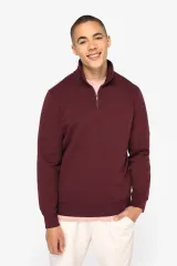 Sudadera ecorresponsable de cuello alto con cremallera hombre