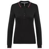 Polo piqué manga larga mujer