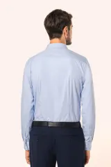 Camisa popelina manga larga hombre