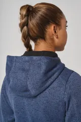 Chaqueta jaspeada con capucha mujer