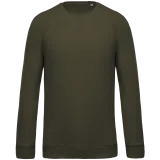 Sudadera algodón orgánico con cuello redondo y mangas raglán de hombre