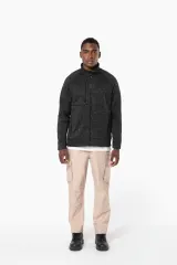 Chaqueta jaspeada con cremallera hombre