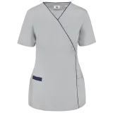 Blusa polialgodón con botones a presión mujer
