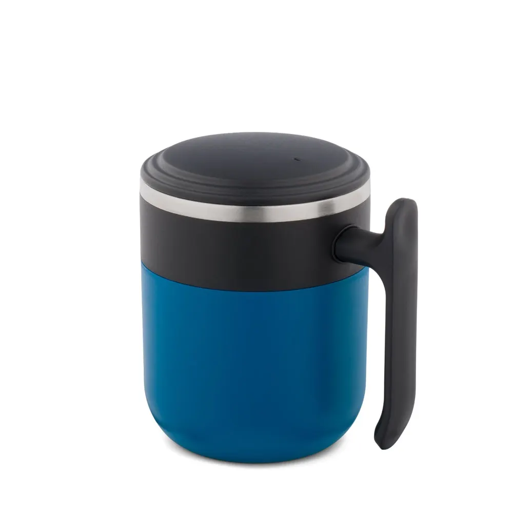MALDINI. Taza de viaje con interior de acero inoxidable y acabado mate, 400 mL