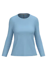Camiseta manga larga y cuello redondo mujer