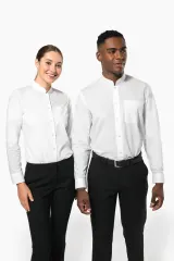 Camisa cuello mao manga larga mujer