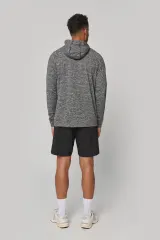 Sudadera deportiva capucha 1/4 cremallera unisex