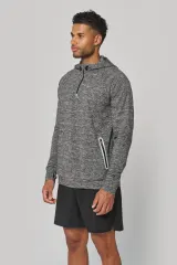 Sudadera deportiva capucha 1/4 cremallera unisex