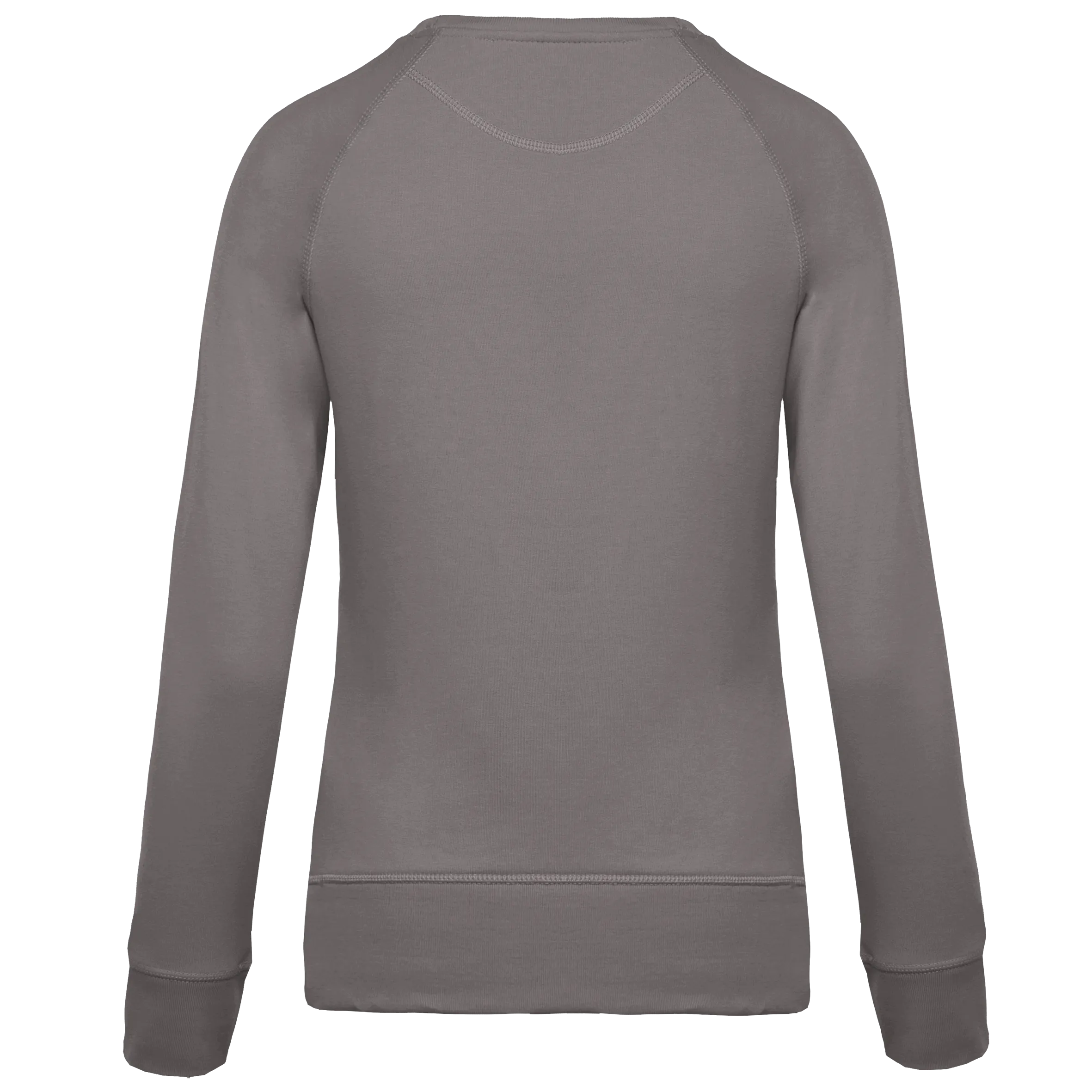 Sudadera algodón orgánico con cuello redondo y mangas raglan de mujer