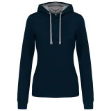 Sudadera capucha contrastada mujer