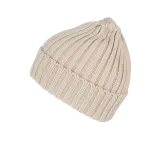 Gorro de punto canalé 2 x 1 con dobladillo