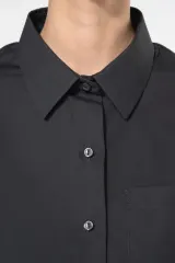 Camisa popelina manga corta mujer