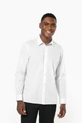 Camisa de popelina de polialgodón de fácil cuidado para hombre