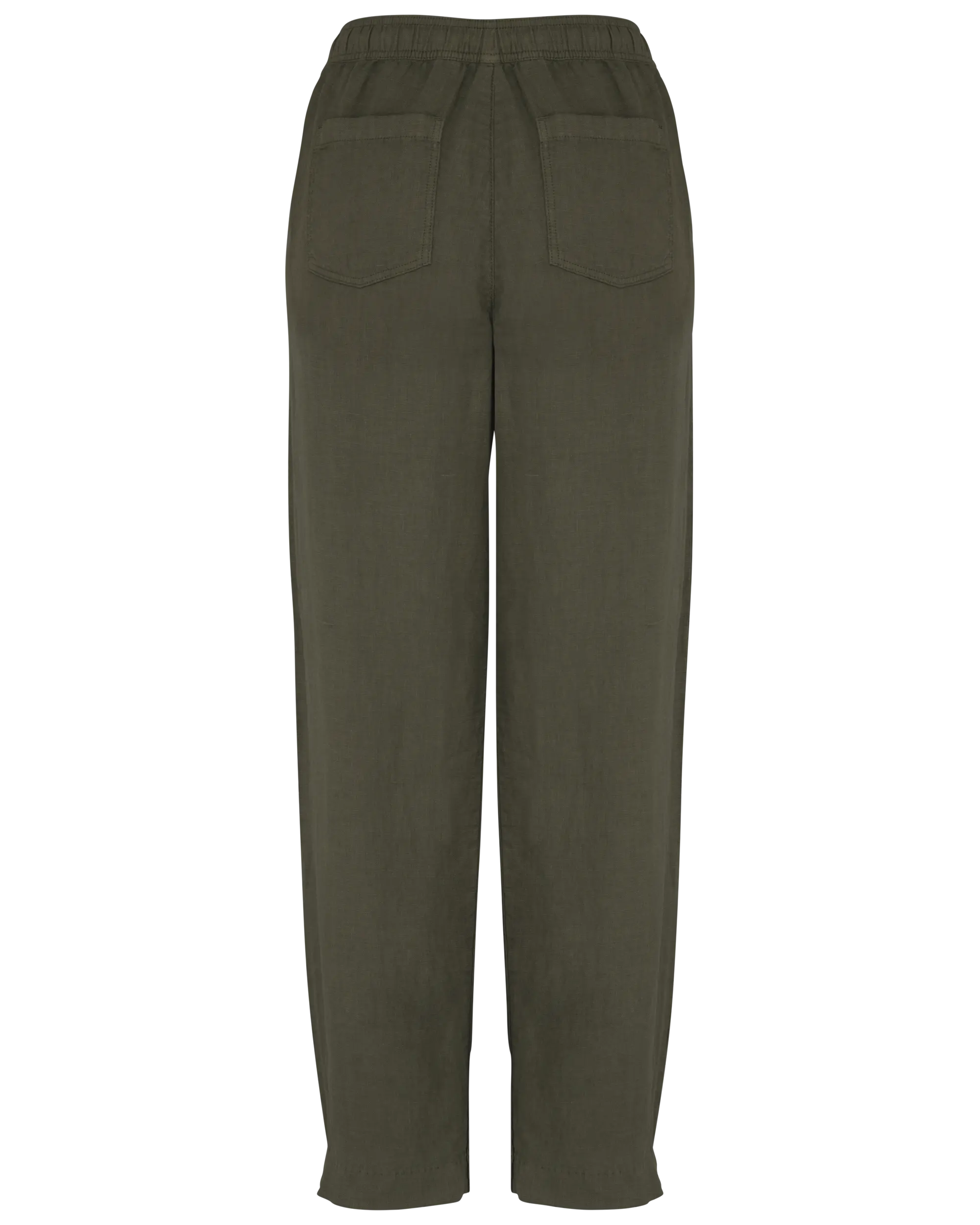 Pantalón efecto lavado de lino mujer