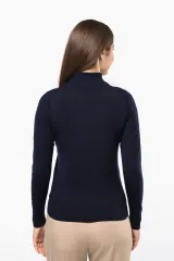 Jersey lana merina cuello vuelto mujer