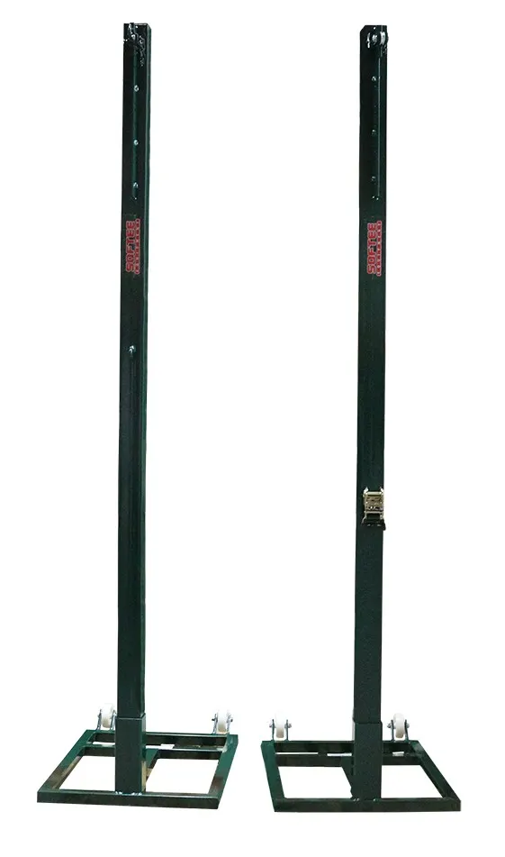 JUEGO POSTES VOLEIBOL METÁLICOS CUADRADOS 80X80MM TRASLADABLES