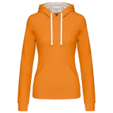 Sudadera capucha contrastada mujer