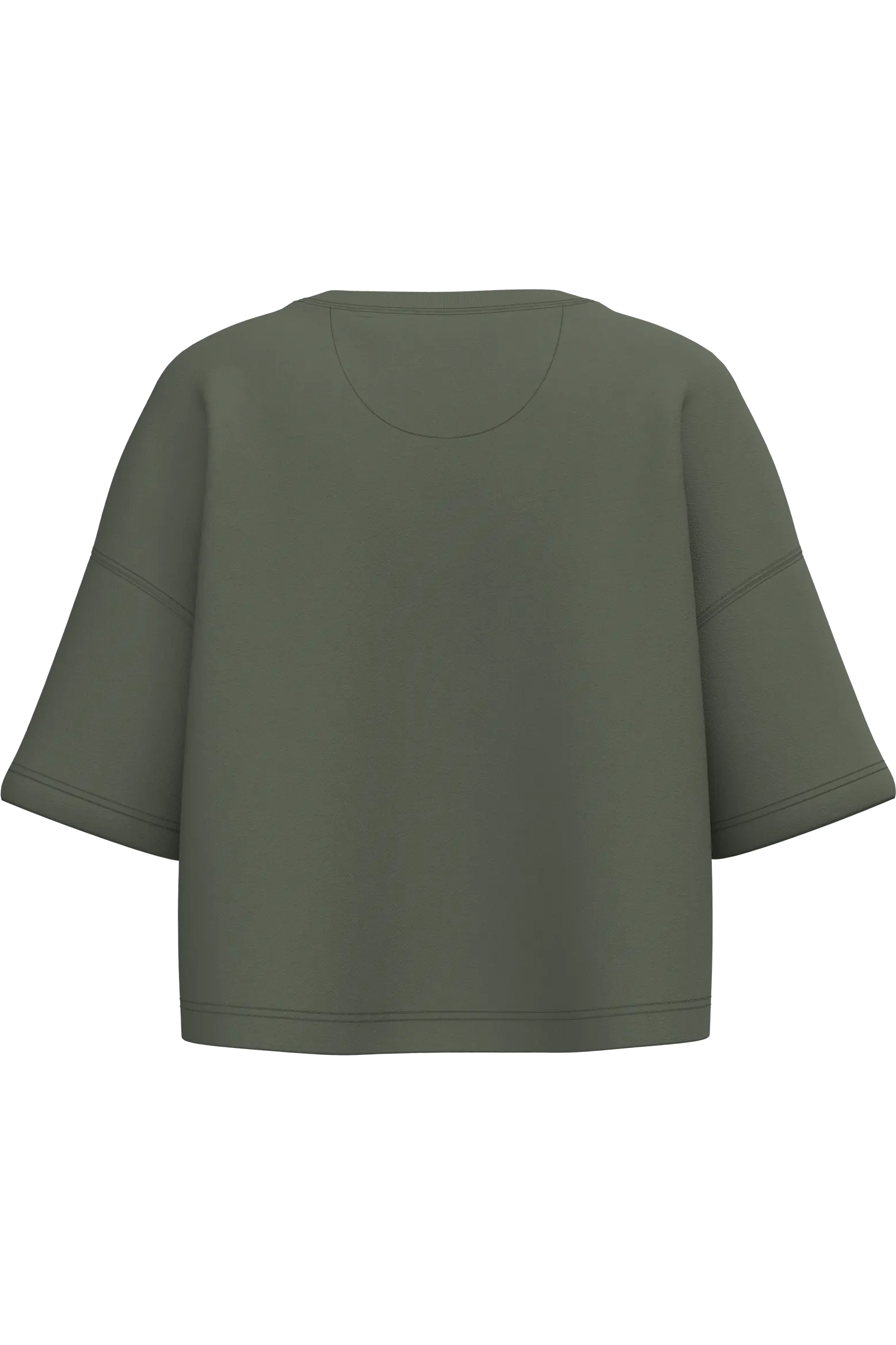 Sudadera crop cuello redondo y manga corta mujer