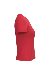 Camiseta de manga cota y cuello de pico mujer