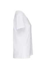 Camiseta orgánica con cuello sin costuras y manga corta mujer