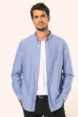 Camisa Oxford manga larga hombre