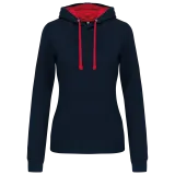 Sudadera capucha contrastada mujer